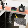 Raised Edge Dish Drainer Silicone Drain Pad Faucet Mat Anti-Slip Quick Drying Soap Food-grade Sink Spill-Proof Countertop Protector Kitchen