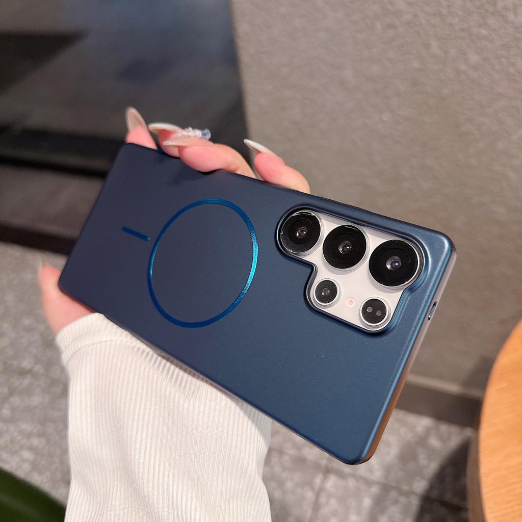 Ультратонкий Матовый ПК Для Magsafe Магнитный Чехол для Samsung Galaxy S25 S24 S23 Plus Ultra Металлический Ударопрочный Жесткий Чехол