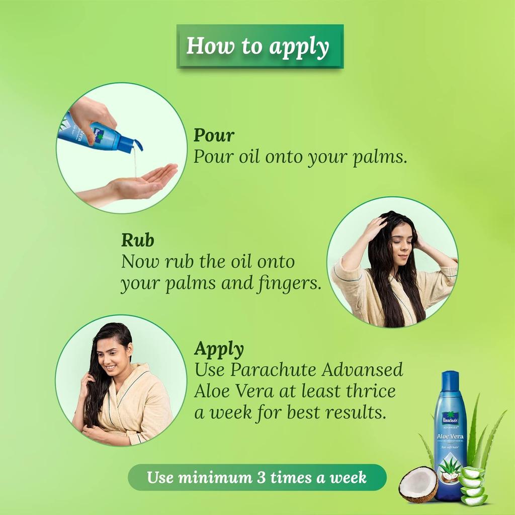 Parachute Advansed Aloe Vera, Обогащенное кокосовое масло для волос, для мягких и сильных волос, 400 мл