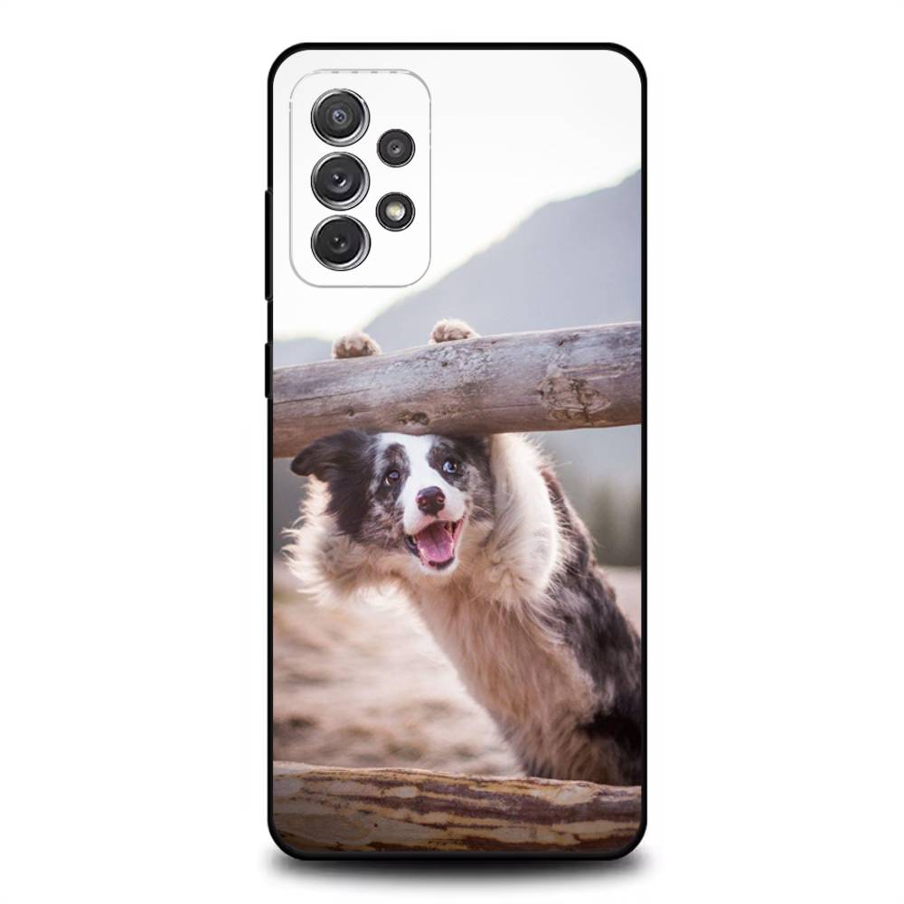 Чехол для телефона с собакой Бордер-колли для Samsung S25, S24, S21, S22, S23, S30, Ultra, S20, Plus, Fe, Lite, Note, 10, 9, 5G Черный Чехол