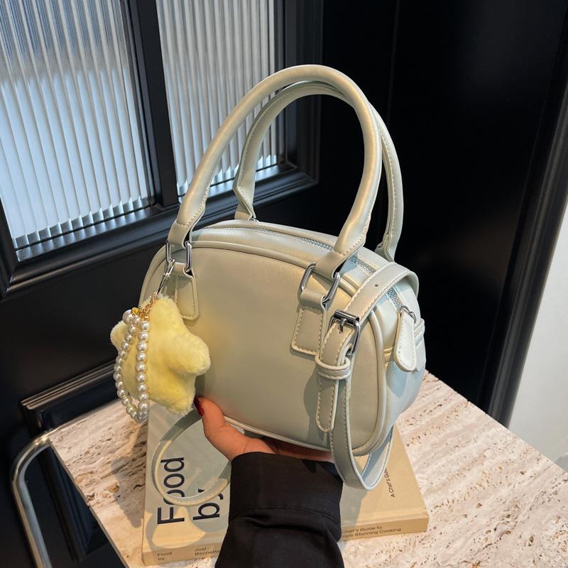 Korean Version Handbag Women's 2025 Spring and Summer New Handbag Fashion Bowling Bag Versatile Messenger Bag Small Square Bag