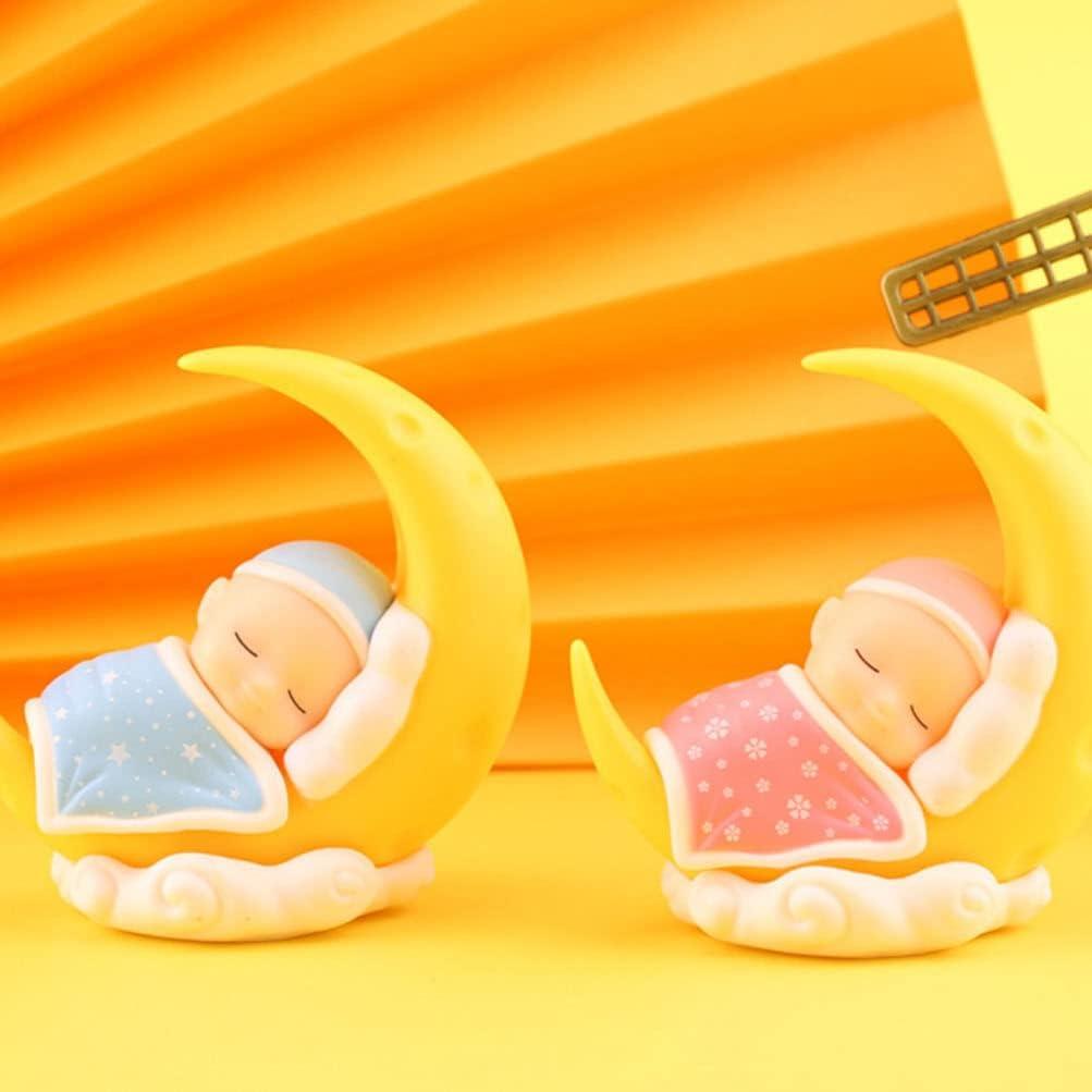 Toyvian Sleeping Baby Cake Topper Figurine Cake Topper Car Dashboard Ornaments DIY Crafts Mini Baby Figurine Baby Shower Birthday Party Decoration