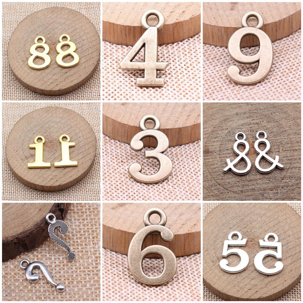 Study Travel Number Charms Pendant For Bracelet Necklace Jewelry Making Craft Findings