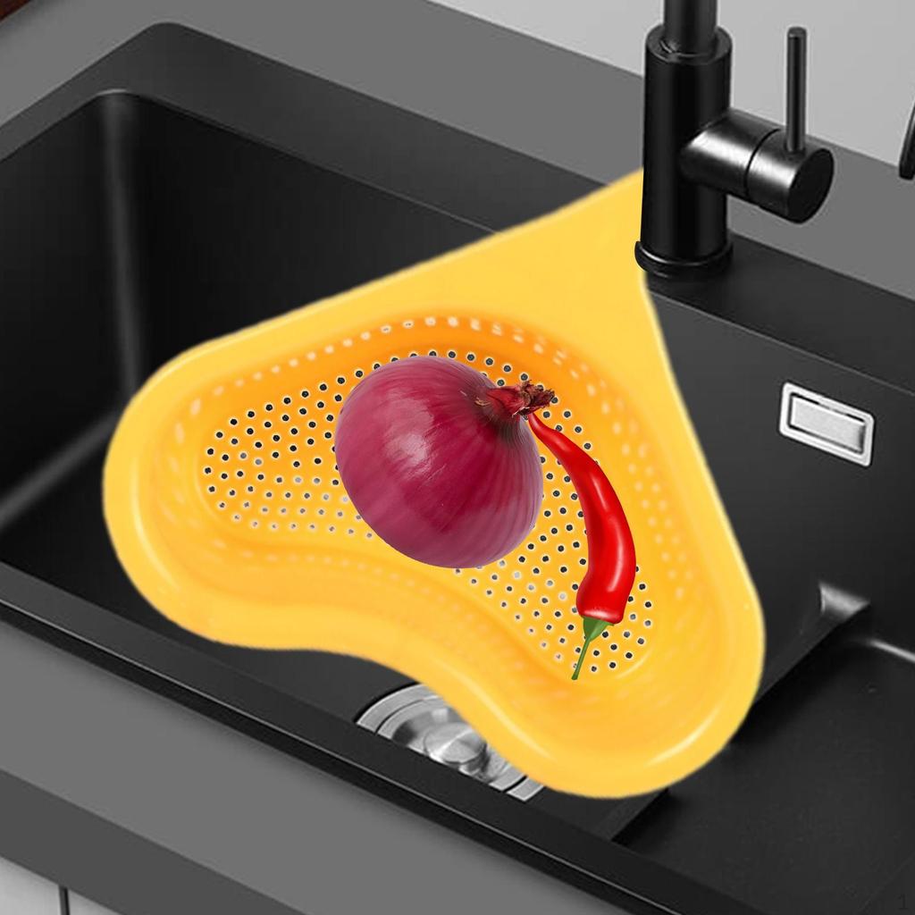 Kitchen Sink Drain Basket Food Strainer Cleaning, Washing and Drainer Triangular Convenient