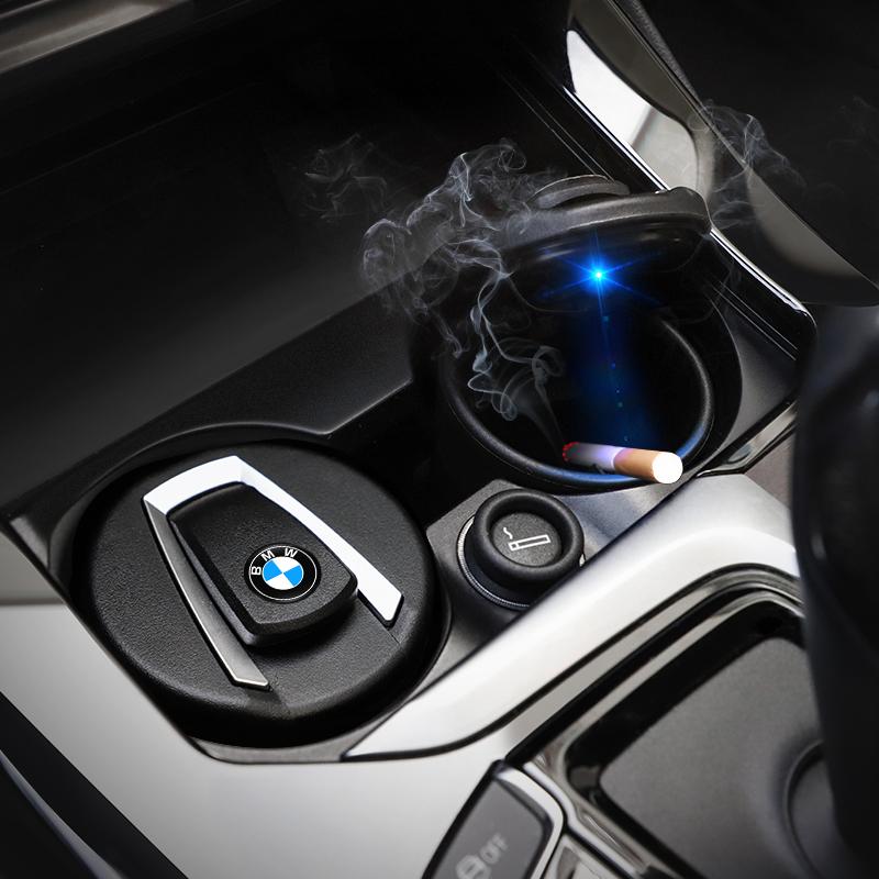 1Pcs Car Ashtrays Portable Auto LED Light Cup Holders Accessories Stickers For BMW G30 G32 G01 G02 G05 G06 G07 G26 G23 G22 F40 GR5
