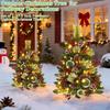 Наружная рождественская елка, 2 шт., 33 фута с 50 огнями, таймер с 8 режимами, питание от батареек, шишки и ягоды для двора, крыльца, кашпо
