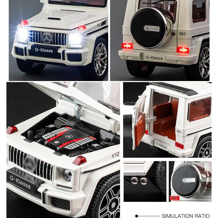 Масштаб 1/24 Benz G-KLESSA AMG G63, литая под давлением модель автомобиля, игрушечный автомобиль с откатным механизмом, звуком и светом для детей, коллекция подарков для мальчиков и девочек
