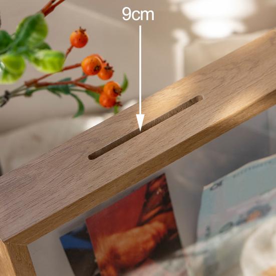 Билет Shadow Box с прорезью Деревянная рамка Путешествия Приключения Архивная коробка Квадрат