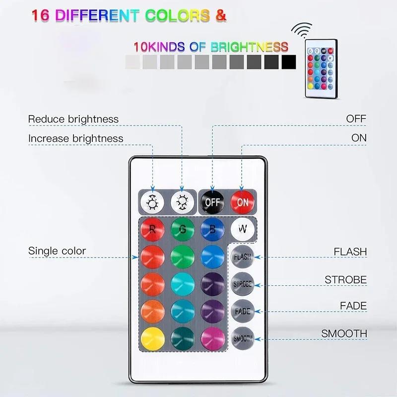1-8 Pack Submersible LED Lights Waterproof Pool Light Underwater with 16 Colors Remote Control for Aquarium,Vase Bath,Hot Tub