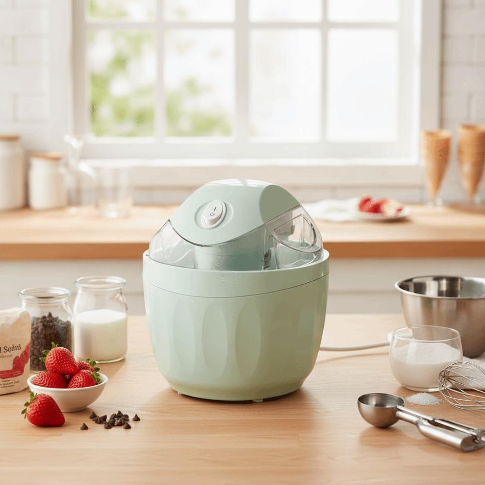 500ml Capacity Electric Ice Cream Maker Household Electric Smoothie Machine Family Use