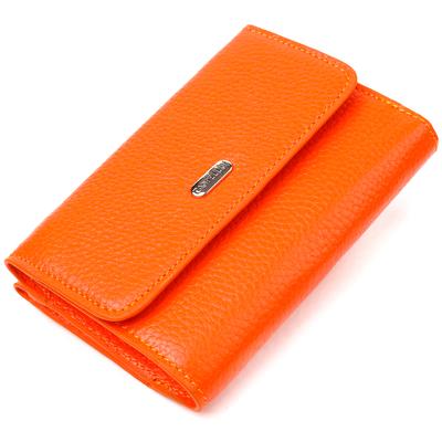 Молодежный женский кошек из натуральной кожи флотар CANPELLINI Wallet 21594 Оранжевый