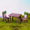3 Pcs Miniature Furniture Multi-use Handmade Resin Plant Furniture Display for Garden