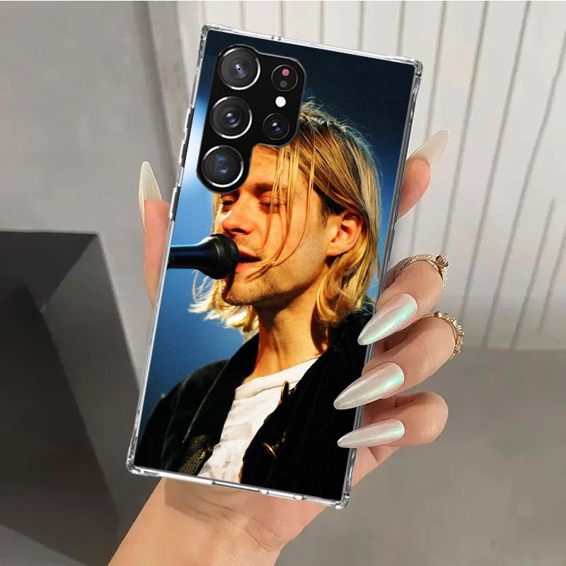Retro Singer Kurt Cobain Phone Case for Samsung Galaxy S26 S24 S23 Ultra S25 Edge S22 S21 Plus S20 FE + Soft Print Shell Funda G