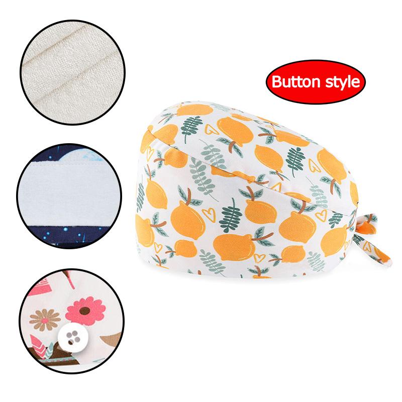 Унисекс Регулируемая завязка Хирургическая шапочка для операционной, хлопковая шапочка для медсестры с принтом, пылезащитная рабочая шапочка