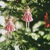 Angel Pendant Cloth Fairy Angel Hanging Ornament Angel Doll with Glitter Wings Decor for Christmas Tree Birthday New Year