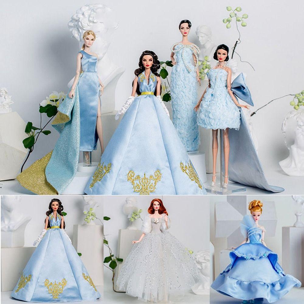 Европейская модная кукла-супермодель, синее платье, кукольное платье принцессы для куклы 30 см/для кукол BJD 1/6