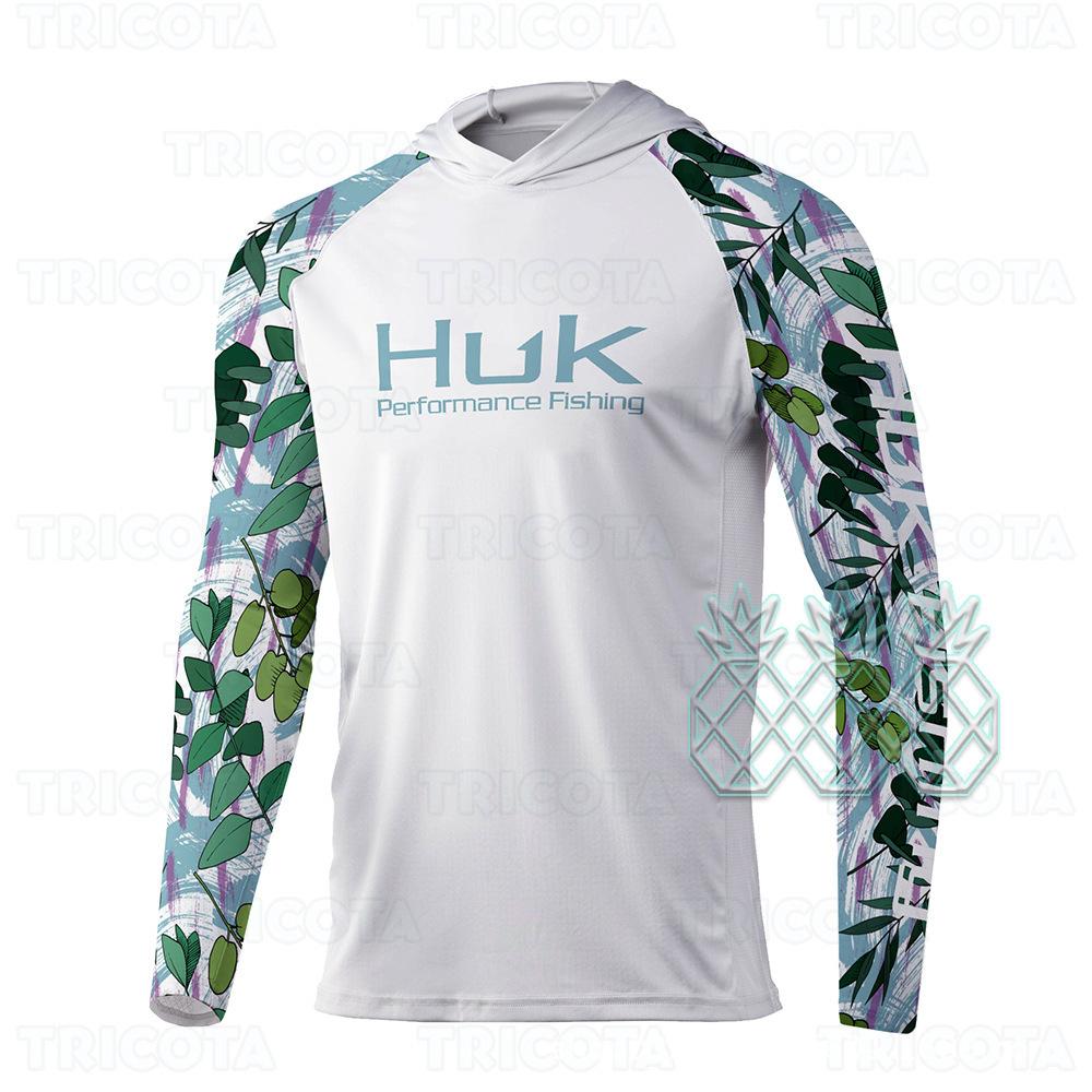 Cross-border HUK fishing suit outdoor hooded long-sleeved sunscreen T-shirt breathable Luya fishing suit UV protection ice silk
