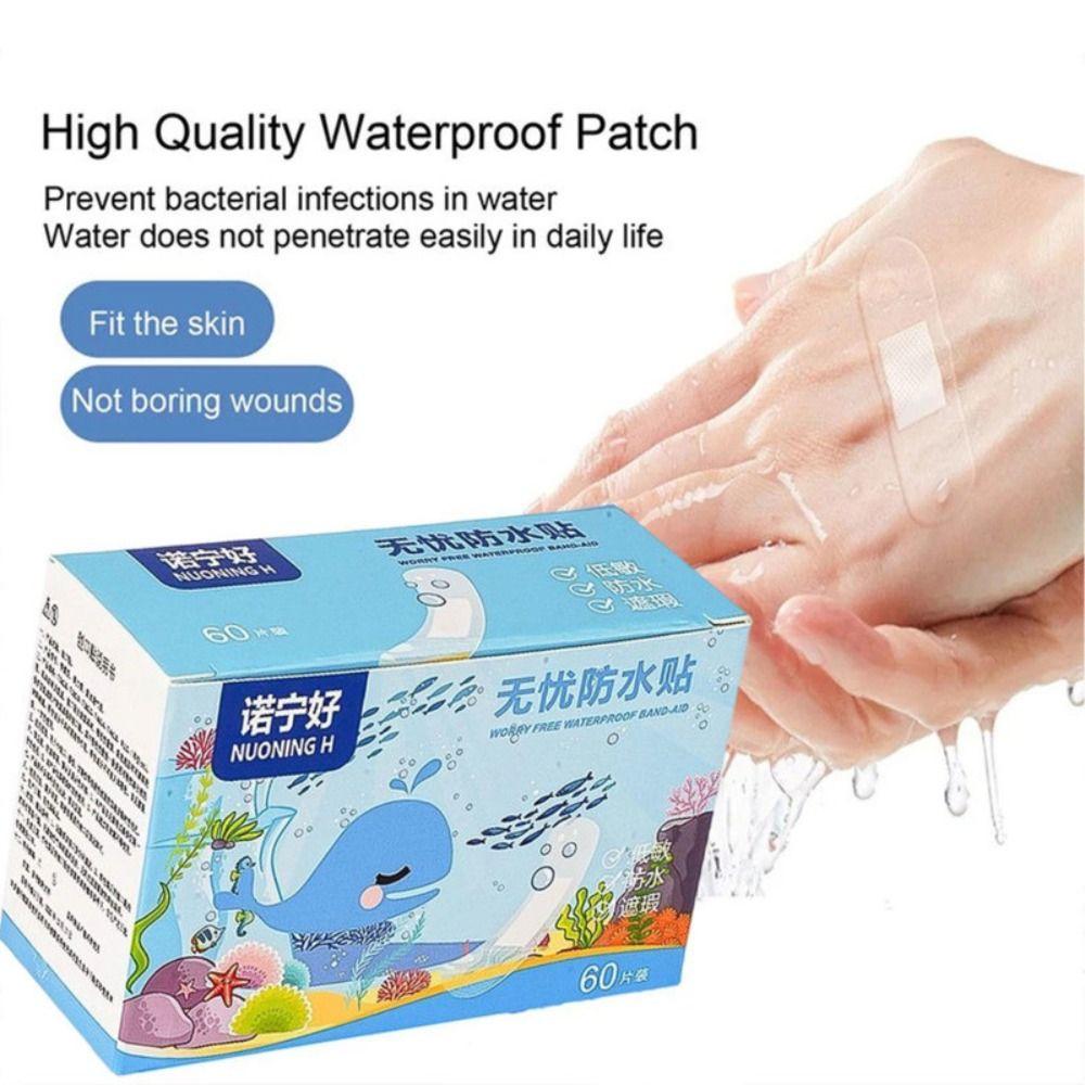 60Pcs Anti-friction Waterproof Sticker Transparent Foot Patch for Children Bathing Swimming