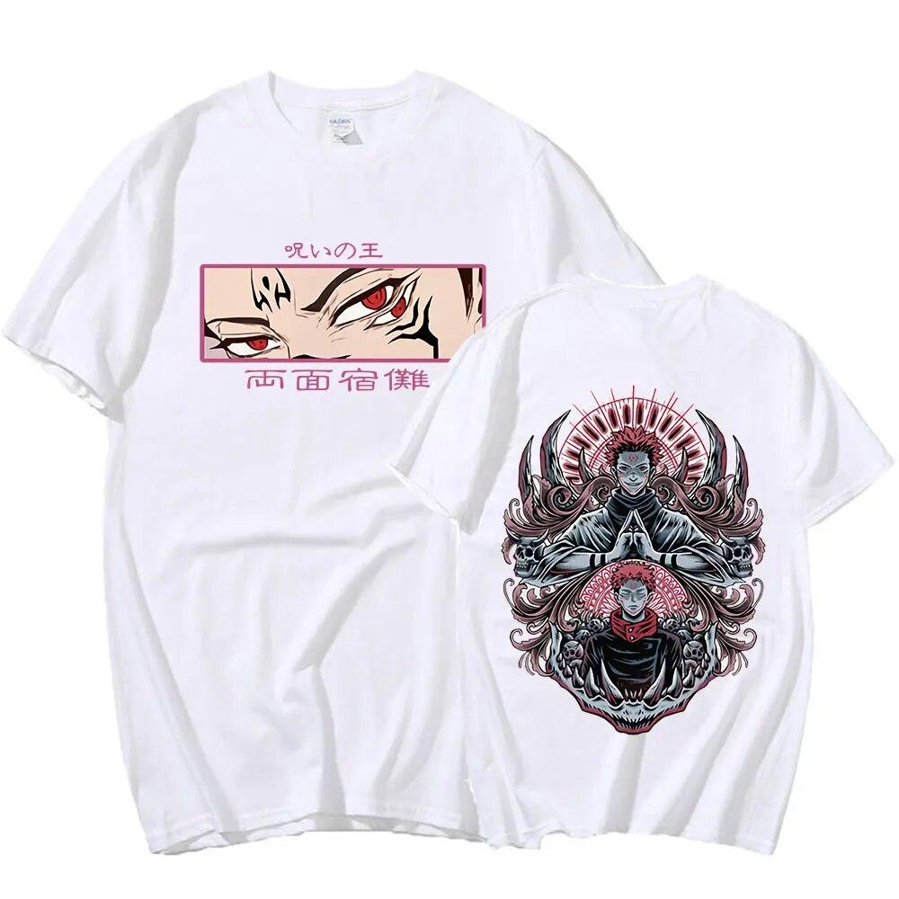 Japanese Anime Jujutsu Kaisen Ryomen Sukuna T-shirts Unisexga Graphic Print T-shirt Cotton Short Sleeves T Shirt Oversized Harajuku