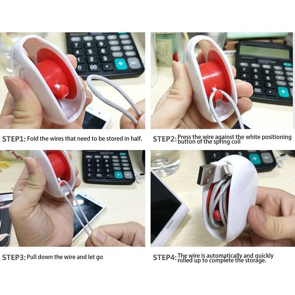 Автоматическая втягивающаяся катушка используется для зарядных устройств, кабелей для передачи данных и проводных наушников.