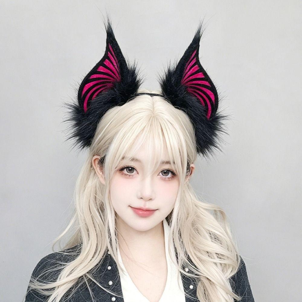 Soft Bat Headband Plush Cosplay Ears Headband Comfortable Plush Headband Stage Performance