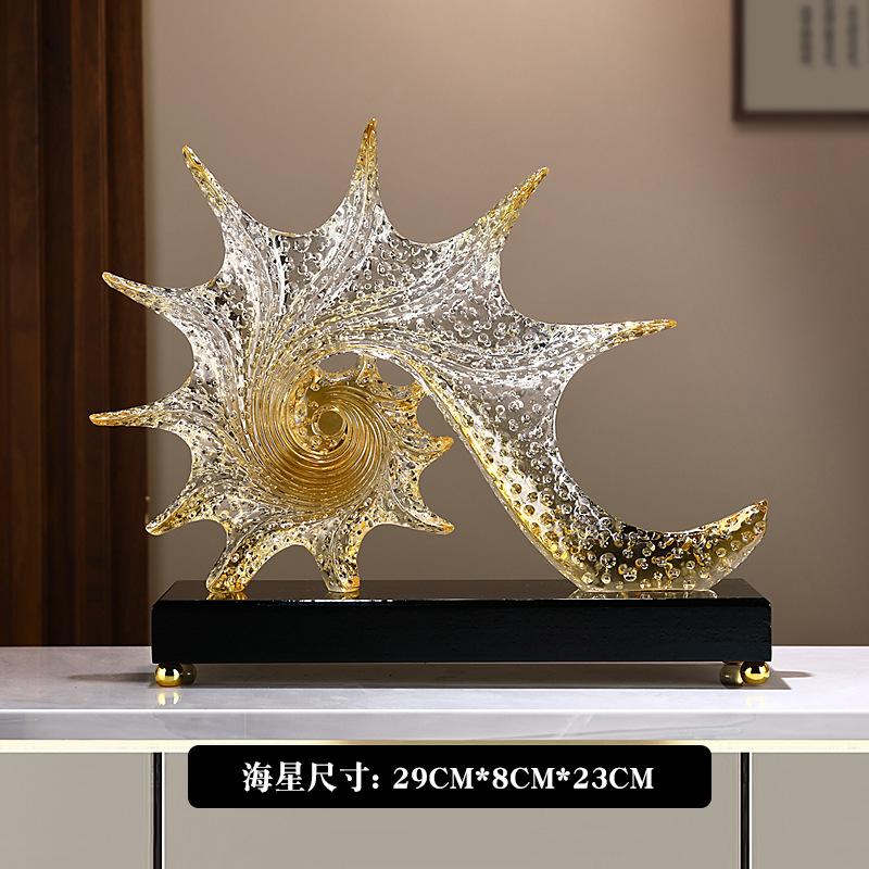 Nice Light Luxury Ocean Crystal Home Decor Ornaments Soulmates Starfish Model Living Room Decorations Housewarming Gift