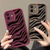 Чехол Zebra-Stripe для iPhone 16 Pro Max 15 Pro 14 Plus 13 12 11 Xr Xs X 8 7 противоударный мягкий защитный чехол для линз из ТПУ