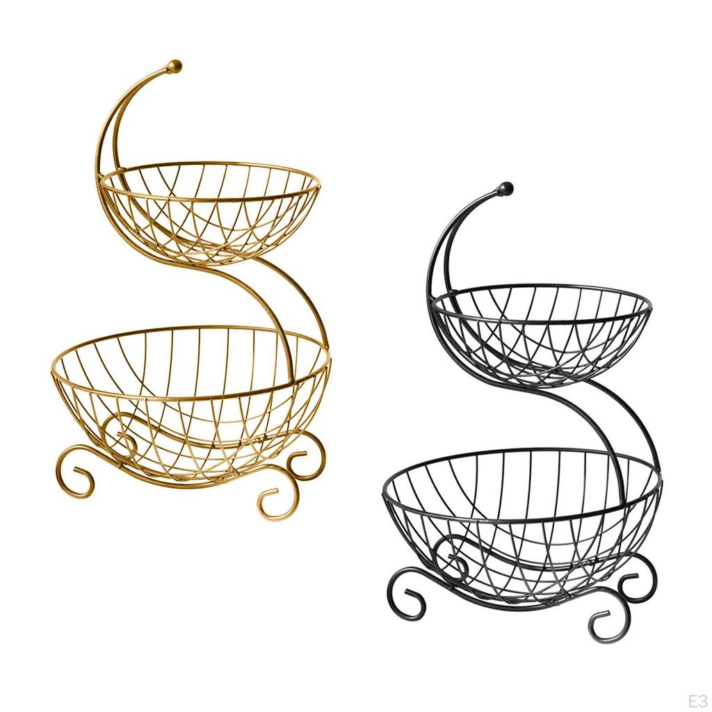 2-х уровневый держатель для корзины с фруктами, декоративная подставка-органайзер для декора стола