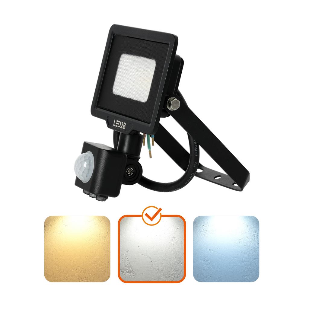 LED floodlight with motion sensor 10W 4000K IP65 black