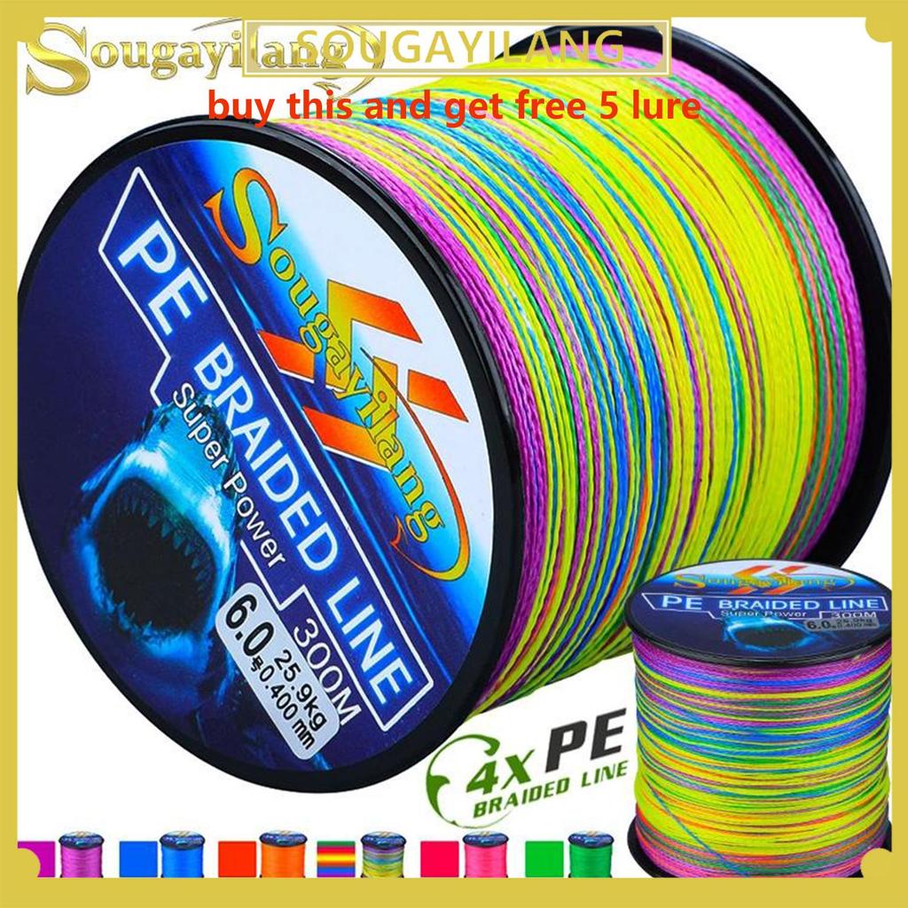 Fishing Line 300M 6 Color Braided Fishing Lines 4-Strands PE Spinning Fishing Reel Braided Line