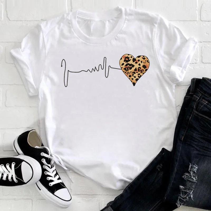 Футболка Lovely heart Bicycle Black T Shirt Girl Harajuku Korean Style tee Tops Kawaii Female T-shirt love Women TShirts