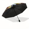 Jack Skellington, Sally Automatic Opening and Closing Umbrella - 8 Ribs Portable Folding Umbrella with Plastic Handle, Suitable for Leisure