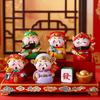 Cartoon God of Wealth Figurine Hand-painted Chinese Immortals Statue Resin Sculpture Home Office Desktop Decoration Ornament