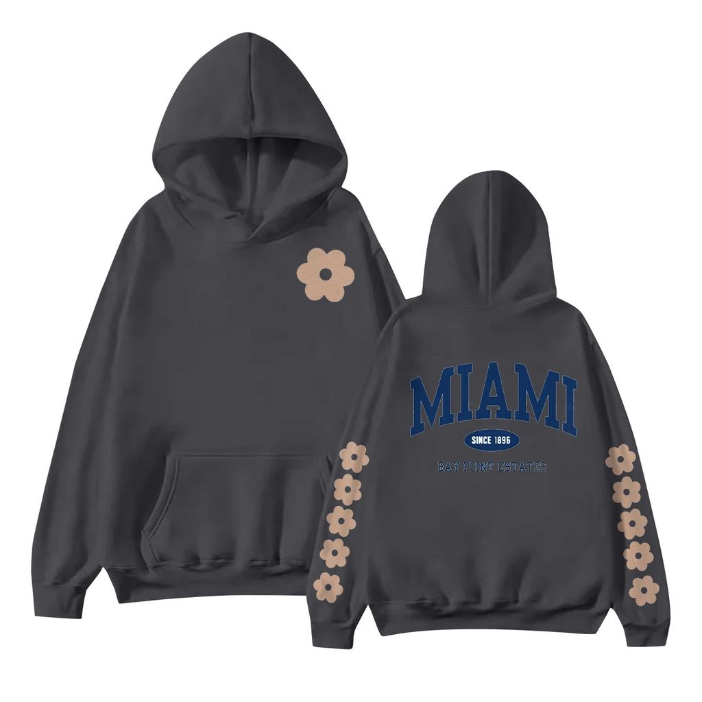 Женская мода с принтом, длинный рукав, свободная толстовка, верхняя часть, осенняя толстовка с капюшоном