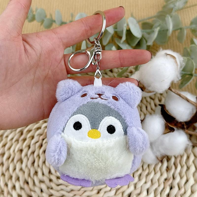 Cute Penguin Plush Key Ring Tourist Hat Penguin Keychain For Girls Gifts Creative School Bag Keychain