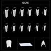 kads 600pcs Pointed Half Cover False Nail Tips Clear White Nature 12 Sizes Nail Art Tools Manicure Fake Nails