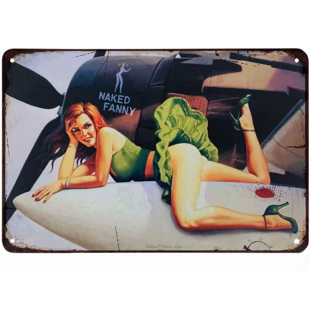 Военные пинап-девушки Металлические жестяные таблички Винтажная табличка Ретро настенный художественный плакат для дома Кафе Баров Пабов Жестяная картина Декорация