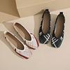 Fashion Stretch Fabric Knitted Women's Loafers 2024 Spring and Autumn Breathable Plaid Ballet Moccasin Slip-on Flat Shoes for Women