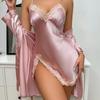 European & American Sexy Sling Nightdress and Robe Set for Women
