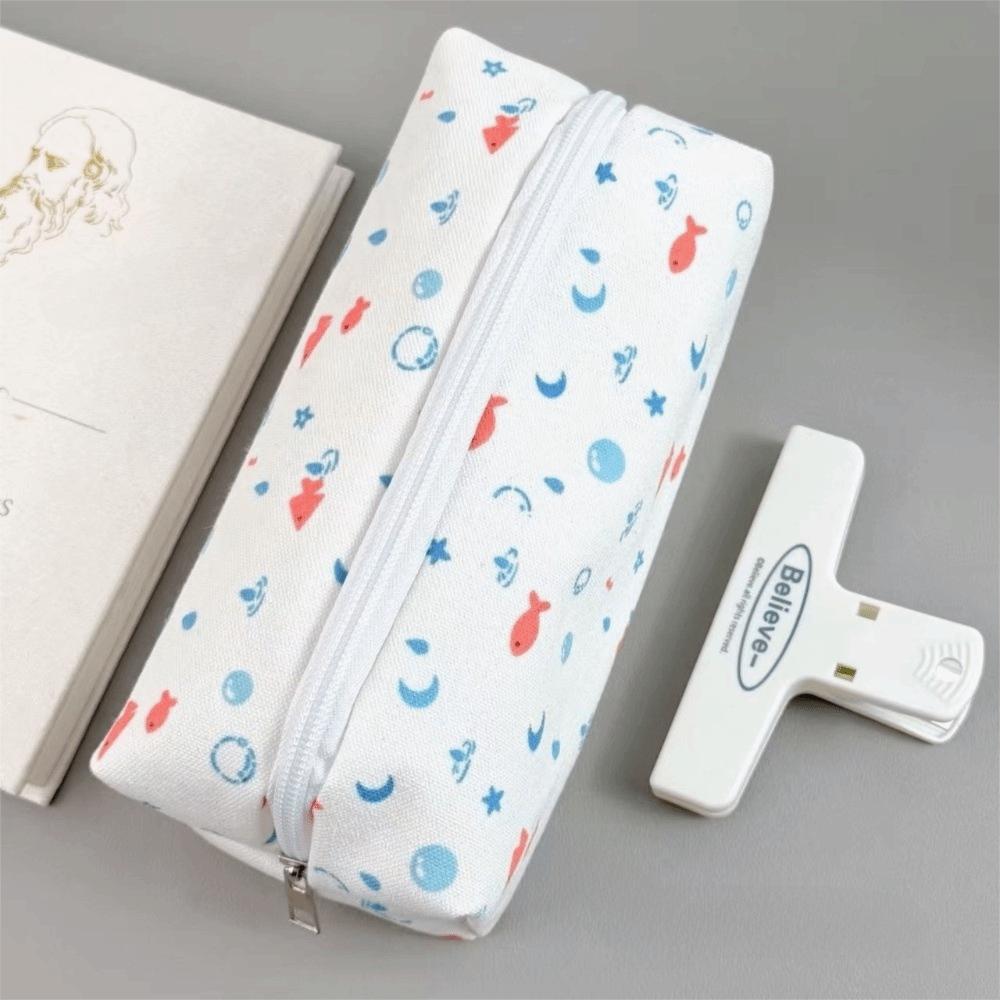 Large Capacity Pen Bag Cartoon Printed Stationery Bag Multipurpose Pencil Pouch Gift