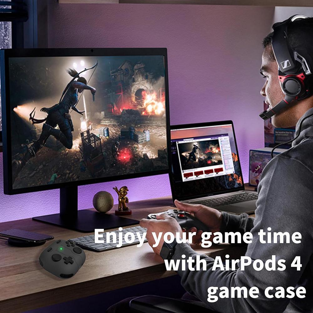 Shock-Proof Protective Silicone Case for AirPods 4 Cover (Black)