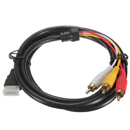 5 футов 1080P HDTV HDMI-совместимый Мужской на 3 RCA Аудио Видео AV Кабель Шнур Адаптер