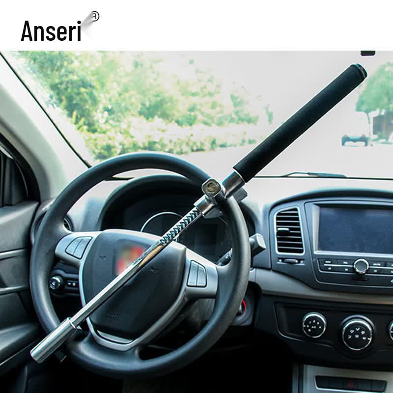 Ansell U-shaped Adjustable Steering Wheel Lock with Window Breaker
