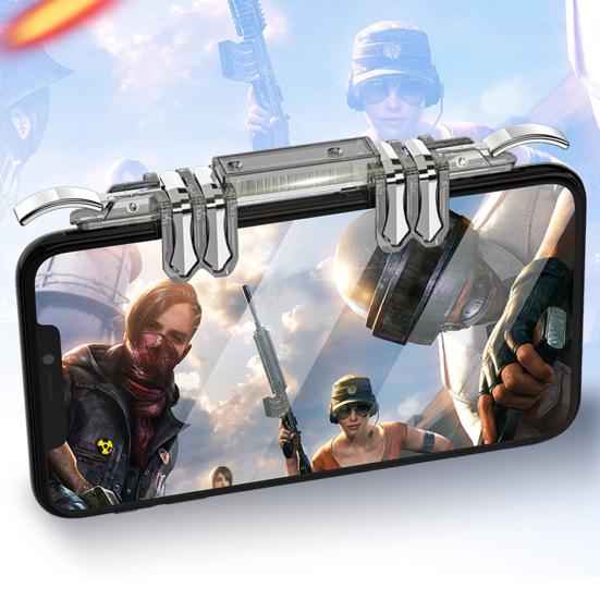 K19 Gaming Trigger Mini Six Finger Control Metal Game Shooter Fire Button Aim Key for Smartphone