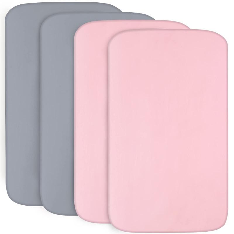 Baby Crib Fitted Sheet Set 4pcs Newborns 0-12 Months Cotton Blend Bedding Mattress Cover