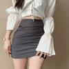 Юбки женские, прикрывающие бедра, шикарные, с высокой талией, складки, нерегулярные, модные, уличные, милые, пикантные, для девушек, универсальные, Ulzzang, летние, облегающие