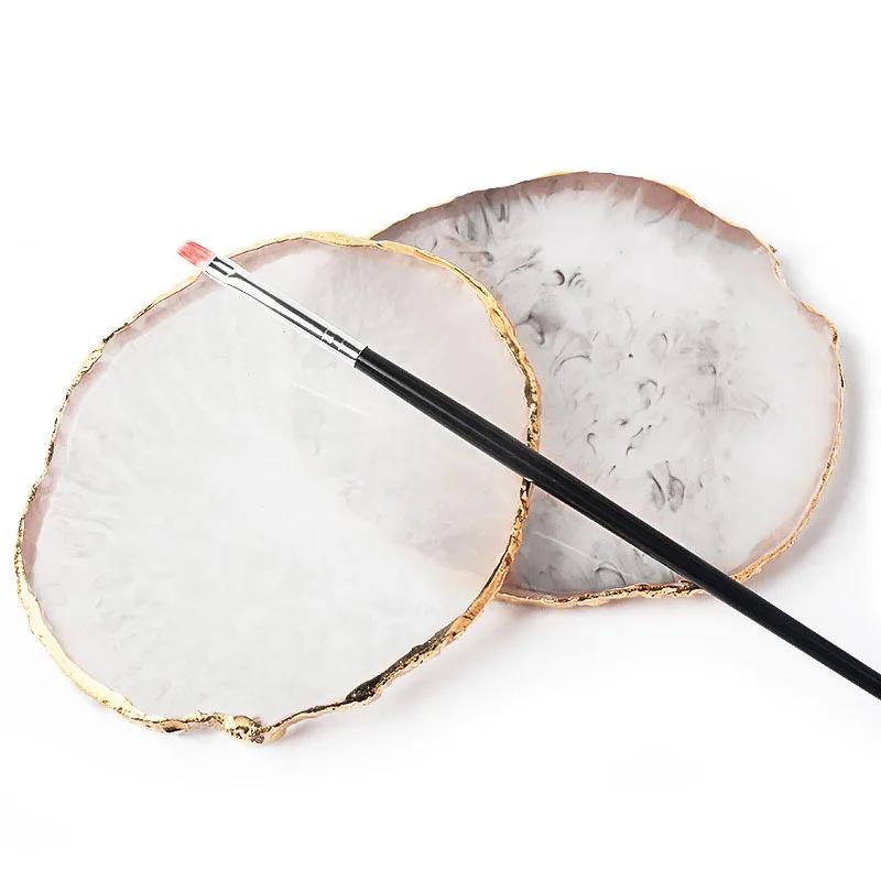 1 шт. круглая смола агатовая палитра для дизайна ногтей накладные кончики ногтей смешивание цветов палетка для рисования гель-лак дисплей полка маникюрный инструмент