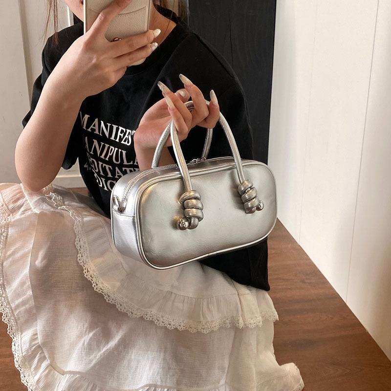 Сумка-бостон в высоком стиле, женская модная нишевая модель 2025, новая весенне-летняя сумка-мессенджер, портативная сумка для боулинга