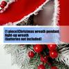 Glowing Plastic Christmas Wreath Ornament Traditional Festival Decors For Home Party Gift Indoor Outdoors Use
