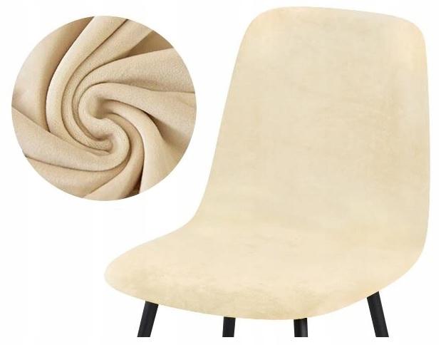 Scandinavian Chair Cover Cream Velvet Beige